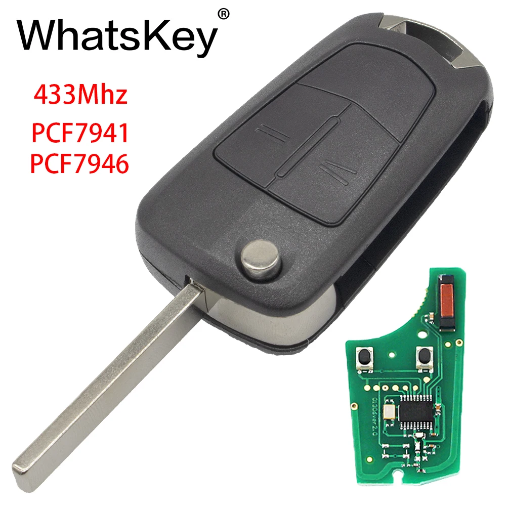 

WhatsKey 433Mhz PCF7946 Chip 2 Buttons Remote Flip Car Key For Opel/Vauxhall Astra H 2004 - 2009 Zafira B 2005 - 2013