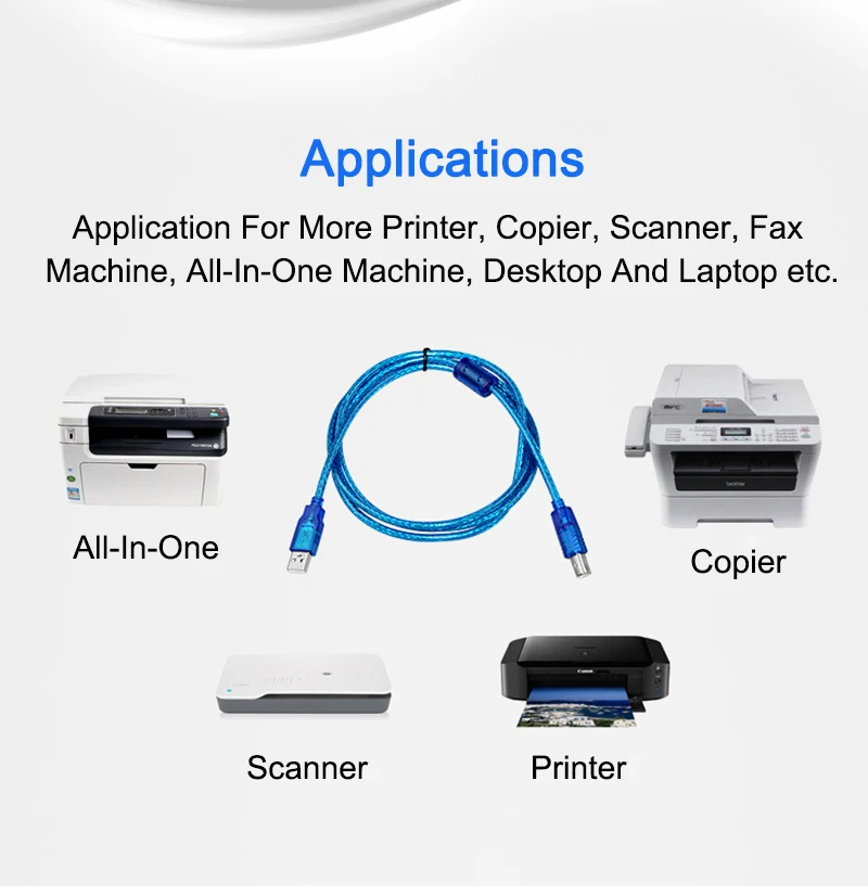 Быстрая скорость USB 2,0 кабель для сканера принтера тип A папа-B штекер для синхронизации данных зарядное устройство USB шнур для Canon Epson hp принтер факсимильный аппарат