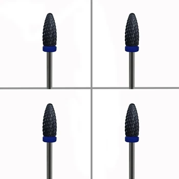 

4pcs Black Ceramic Nail Drill Bit - Flame Bit - M
