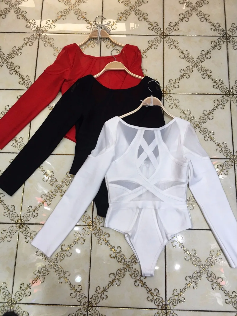 

Top Quality New 3 Color Ladies HL Bandage Bodusuits Long Sleeve Sexy Bodycon Beachwear