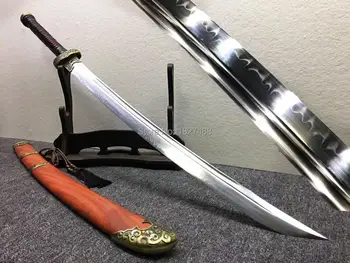 

Battle Ready T10 Steel Clay Tempered Blade Razor Sharp Chinese KungFu Broadsword Sword WuShu Da Dao Full Handmade Asian Knife