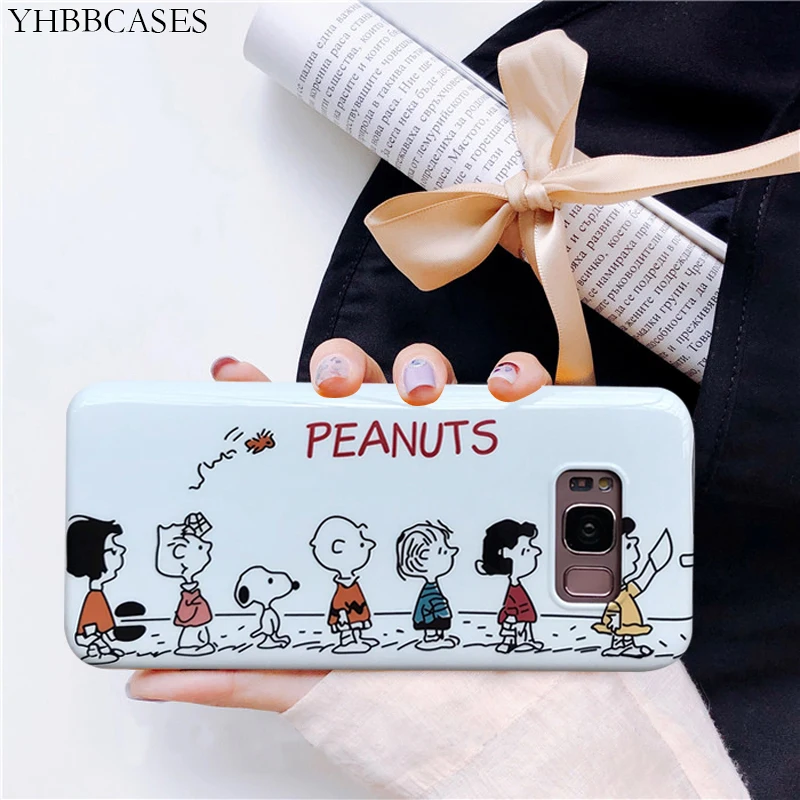 

YHBBCASES For Samsung S10 Plus Case Cute Cartoon Peanuts Soft Silicone Cases For Samsung Galaxy S8 S9 Plus Note 8 9 Phone Cover