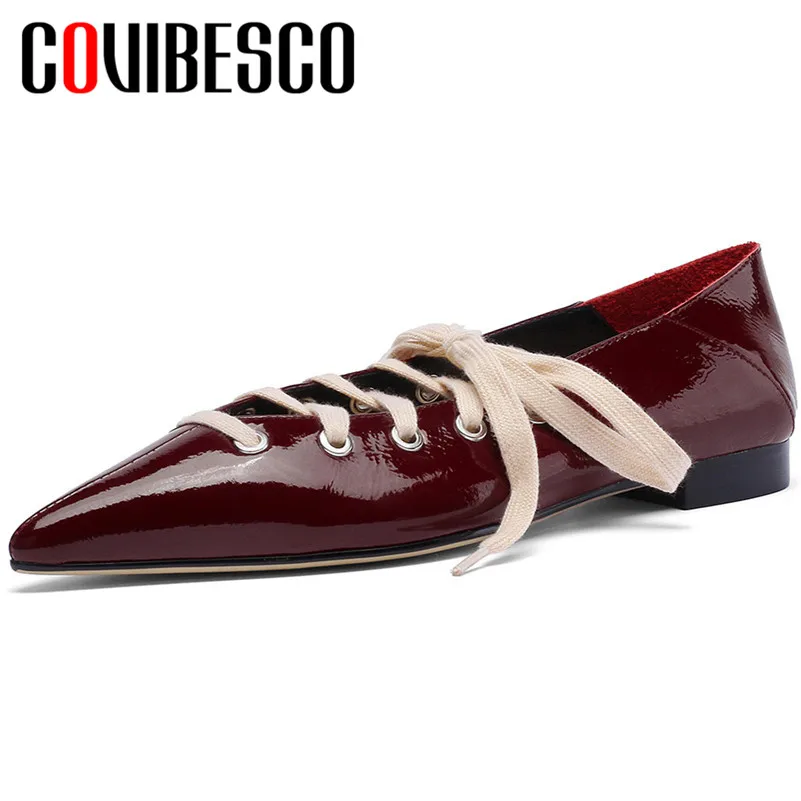 

COVIBESCO Spring Autumn Fashion Elegant Basic Shoes Woman Pointed Toe Low Heels Women Pumps Genuine Leather Office Lady Sandals