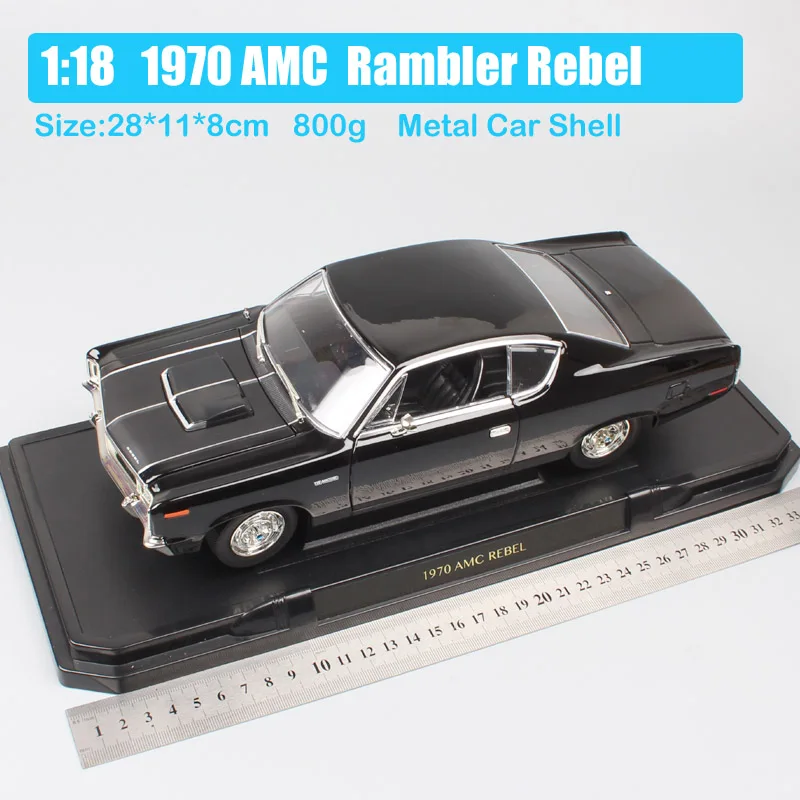 Для мальчиков, 1:18, старый, 1970, Amc Rebel Rambler, классический, масштабный автомобиль, жесткий, литье под давлением, автомобильная модель, игрушка, миниатюрные подарки для коллекции