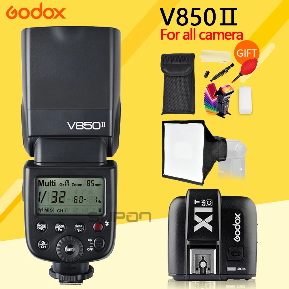 Pantano Parámetros Ocurrencia Godox Flash V850II Camera Flash with Changeable Li-ion Battery Speedlite  Flash+X1T Trigger for Canon Nikon Sony DSLR cameras