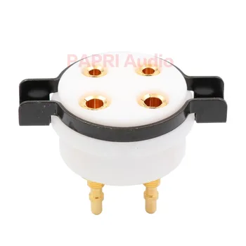 

2PCS CMC Teflon Gold Plated U4A 4Pin Tube Socket Audio HIFI DIY Amp For 2A3 300B PX4 5U4G 274A 572B 811 6B4G 45 Etc Vacuum Tube