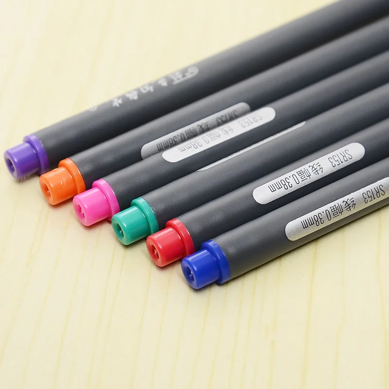 freeshipping 20pcs Simple color fine hook line pen stroke pen 0.38mm fiber tip penin Gel Pens