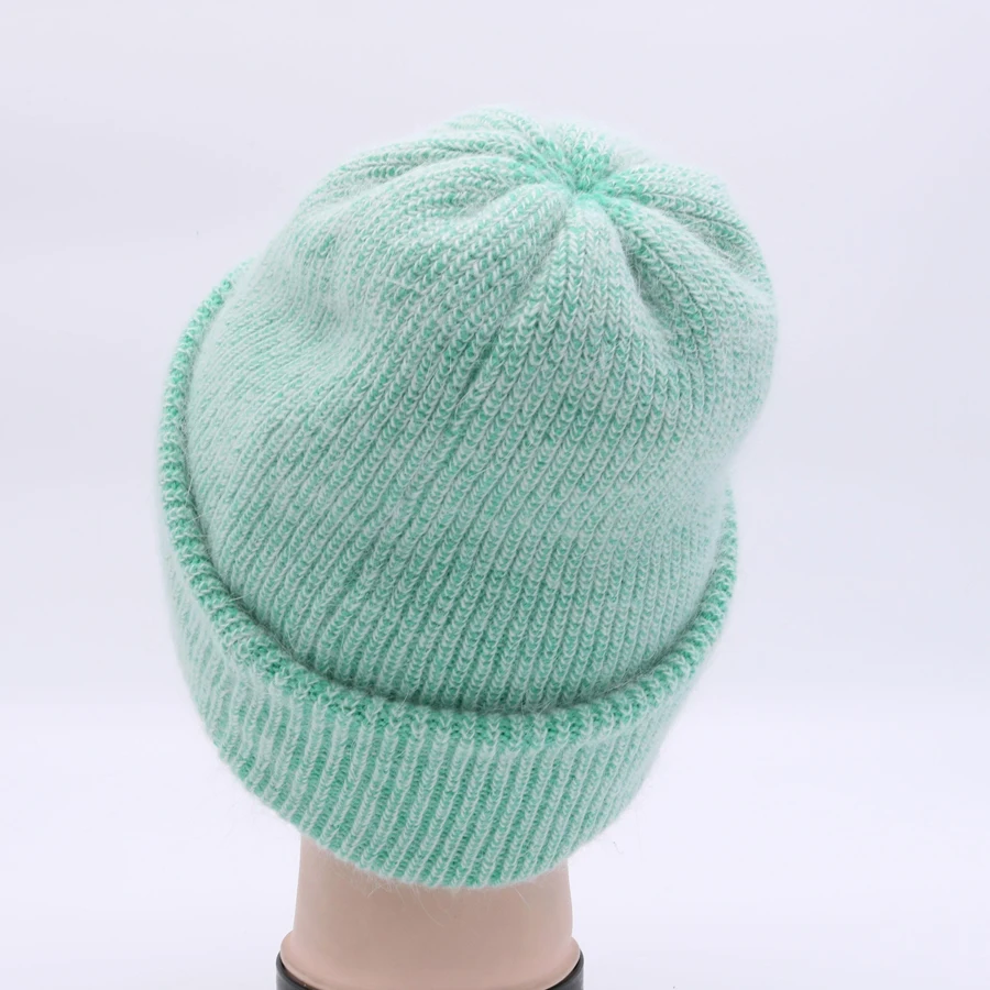YWMQFUR хит зимние шерстяные вязаные шапочки, повседневные однотонные комплекты головных уборов, толстые теплые шапки для женщин H95