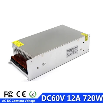 

DC Power Supply 60V 12A 720w Led Driver Transformer 220V AC to DC60V Power Adapter SMPS for strip lamp Industry CNC CCTV