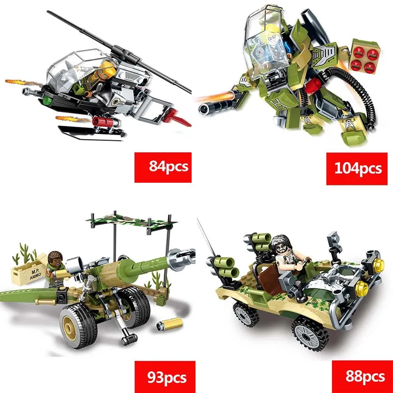 

Military series City police series WW2 Armored vehicle helicopter Mecha Building Blocks soldier figures Toys for Children gifts