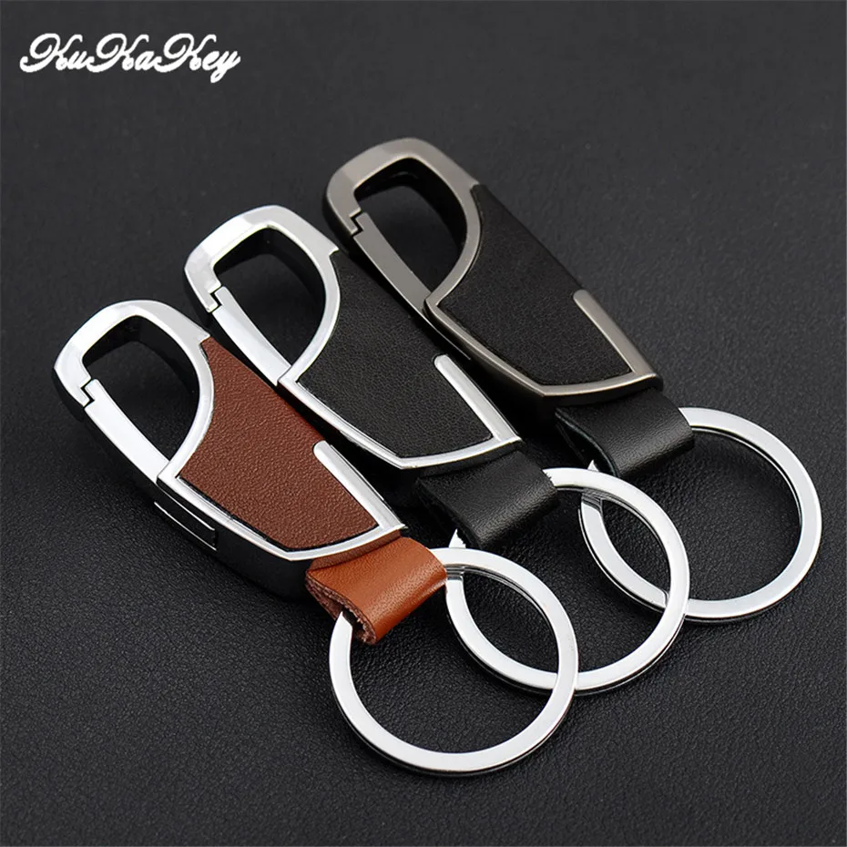 

KUKAKEY Stainless Steel Universal Car Key Rings Chain Holder Car Keychain Keyring Gift Creative Auto Accessories Badge MK001