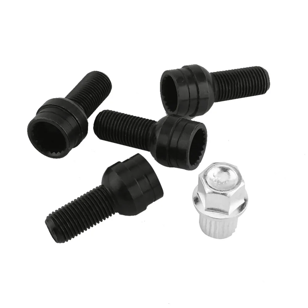 2017 New 4+1 Wheel Bolts & Lock Lug Nut Set with Key for VW Golf4 MK4