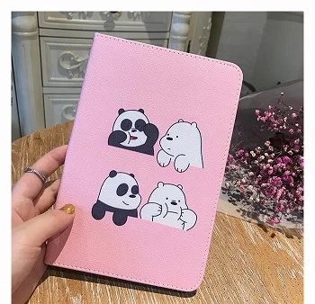 B for iPad Air1 Air2 Air1/2 Носки с рисунком медведя из мультика Семья с принтом из искусственной кожи чехол-книжка Защитный чехол для iPad Mini2/3/4 Pro9.7 Smart Cover протектор чехол-подставка - Цвет: B for iPad Air1 Air2