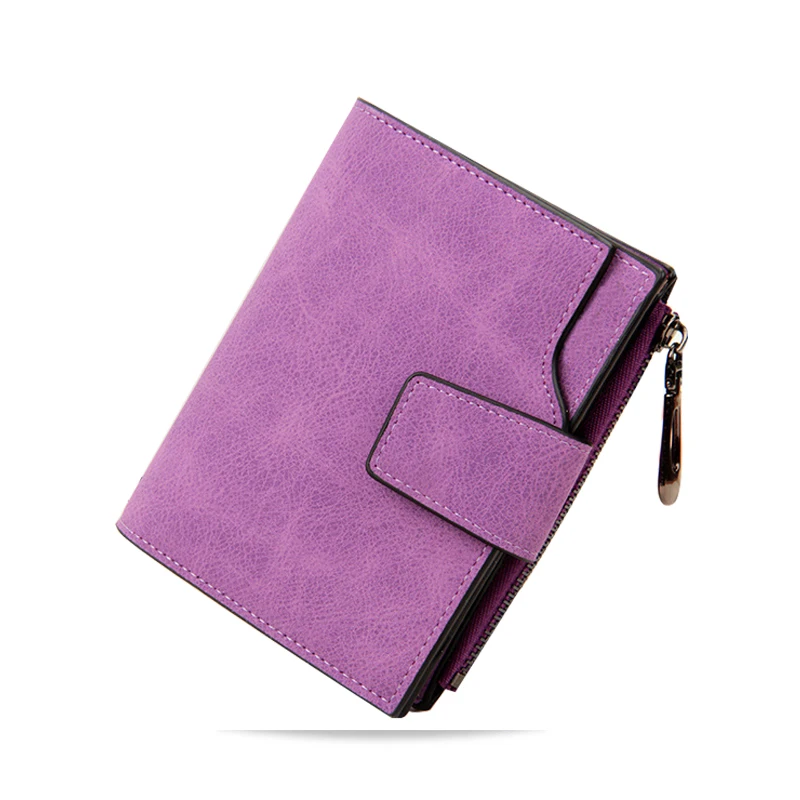 

High quality Matte PU leather wallets women Clutch hasp two fold slim fancy feminina Bolsa card holder wallet portefeuille femme