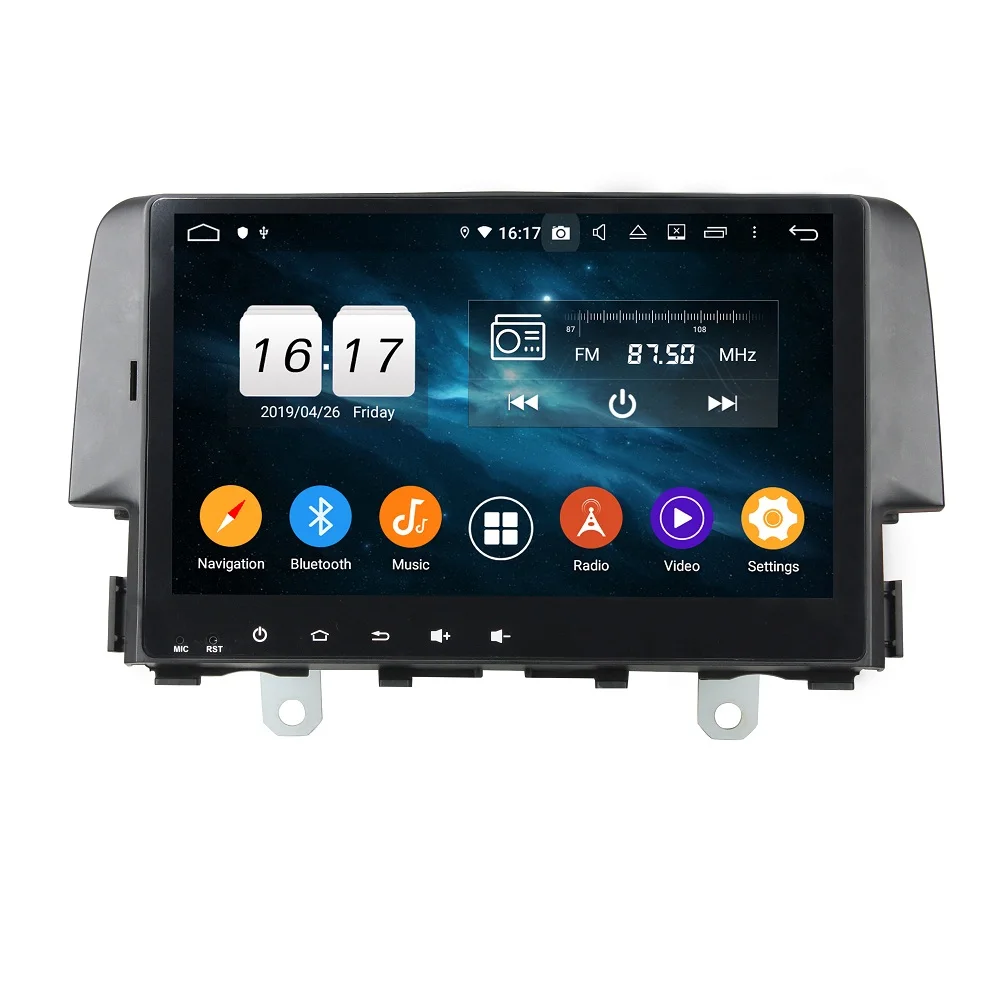 Sale DSP Android 9.0 Octa Core 9" Car Radio DVD GPS for Honda Civic 2016 4GB RAM Bluetooth 4.2 WIFI USB Mirror-link 1024*600 3