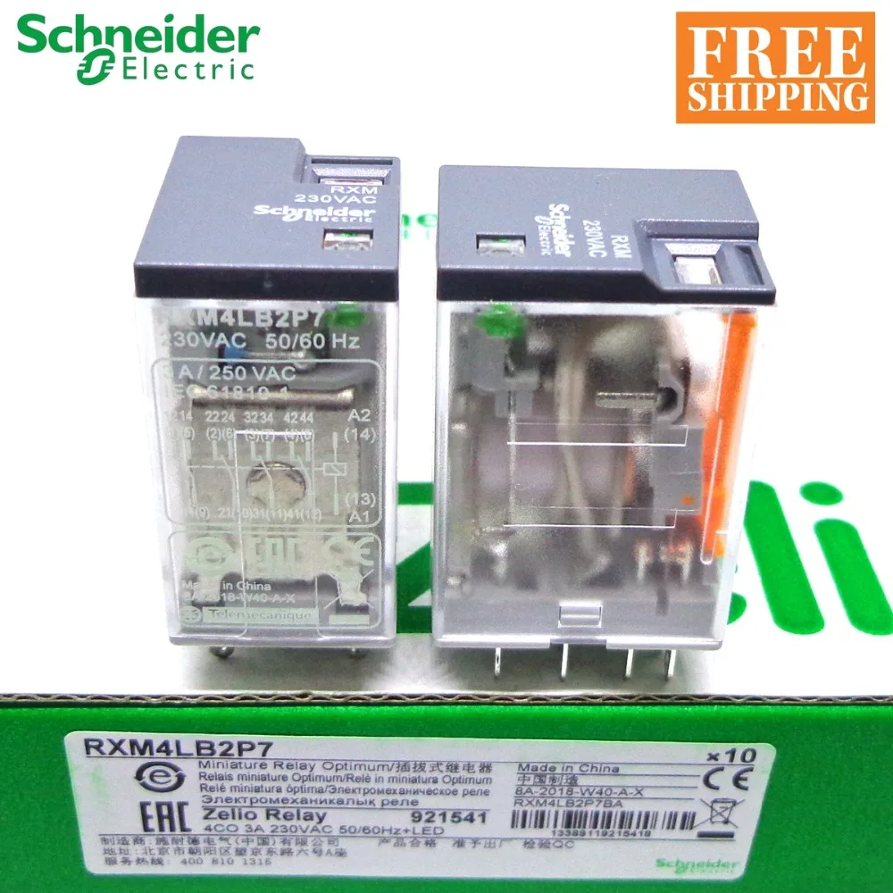 RXM4LB2F7 RXZE1M4C 4CO 3A 24VDC 230VAC 120VAC, 5pcs