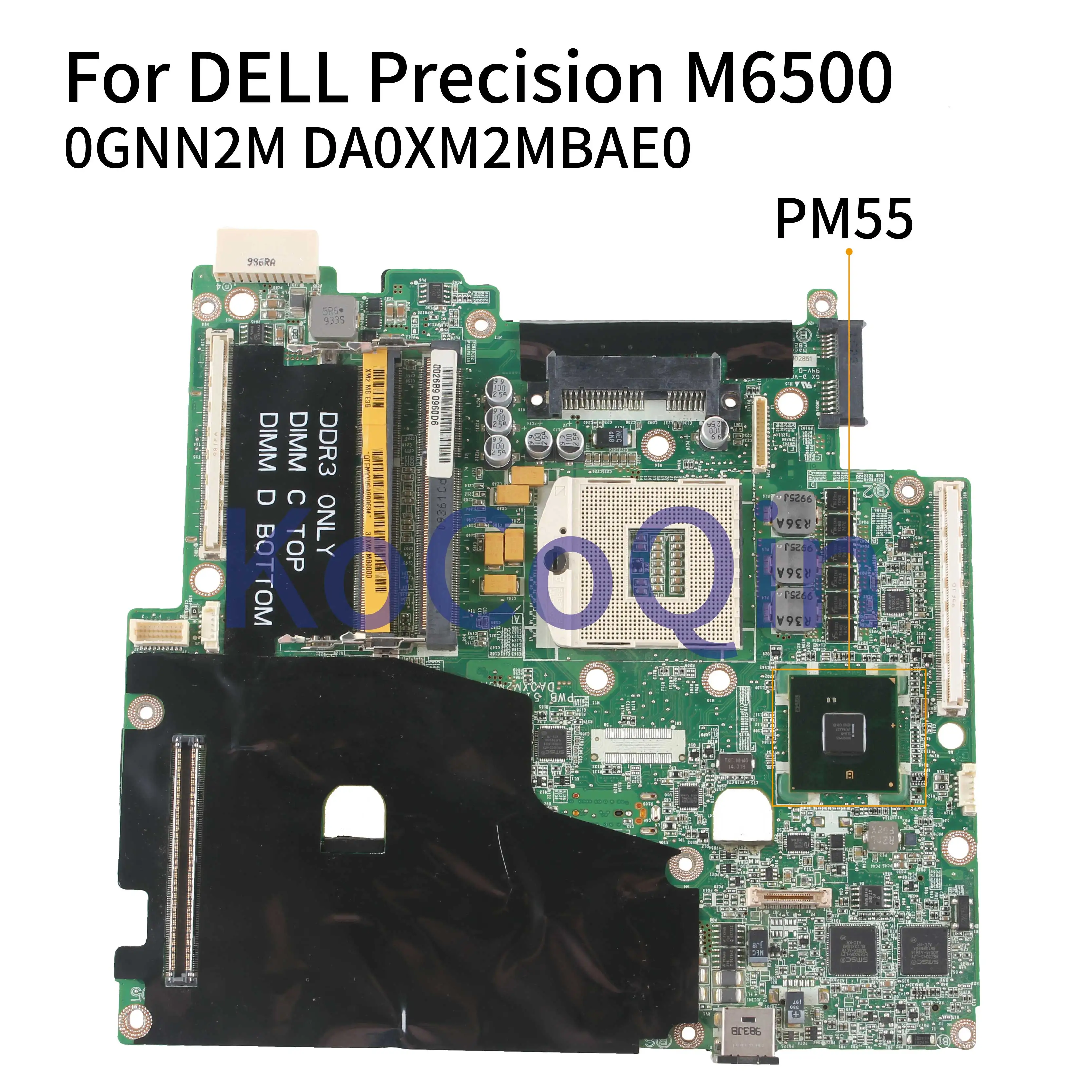 Motherboard para Dell Kocoqin Mainboard Laptop Precision Cn-0gnn2m 0gnn2m Da0xm2mbae0 Pm55 M6500