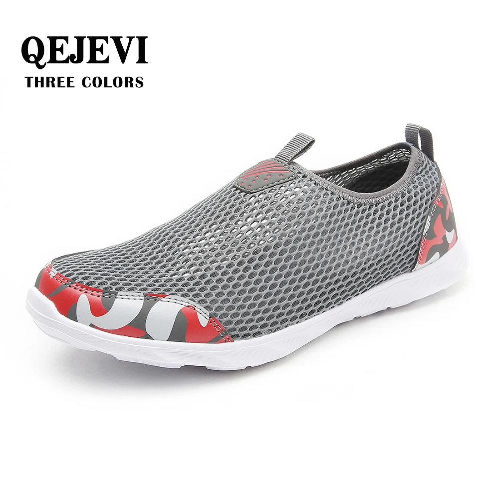 

2018 QEJEVI Men Mesh Beach Wading Shoes Quick Drying Walking Breathable Sneakers Upstream Aqua Camping Air Running Shoes Aqua