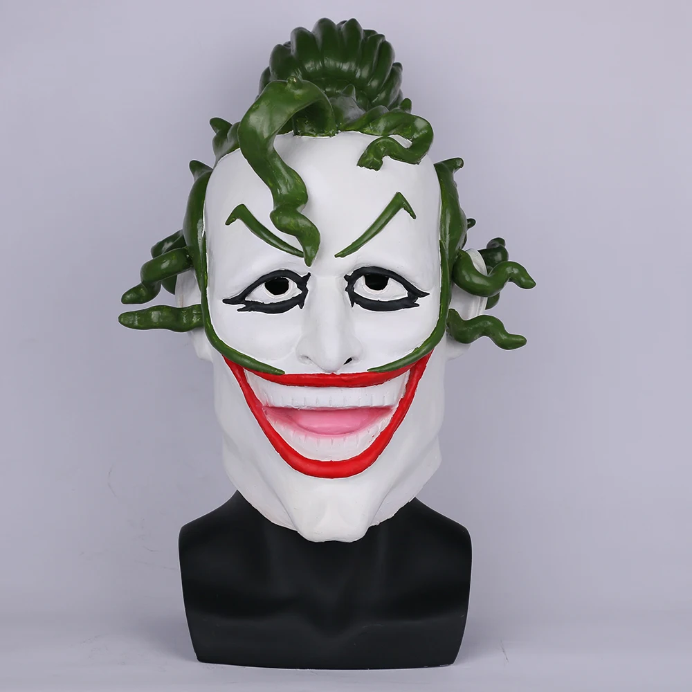 2018 Movie Batman Ninja Devil Joker Mask Cosplay Scary Joker Latex Helmet Prop Halloween Party (4)
