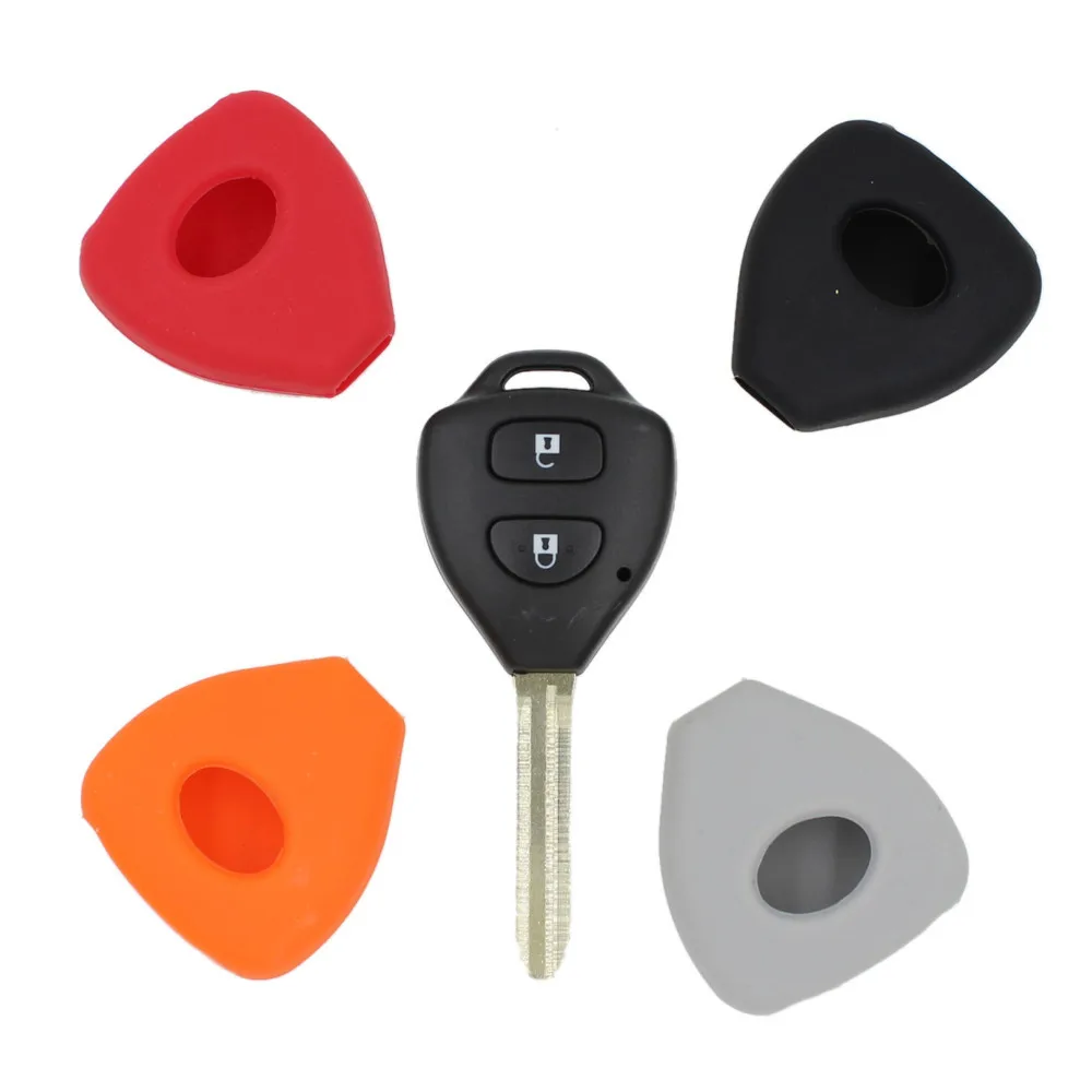 Dandkey силиконовый чехол держатель для Toyota Yaris Auris удаленный ключевой чехол 2 кнопки