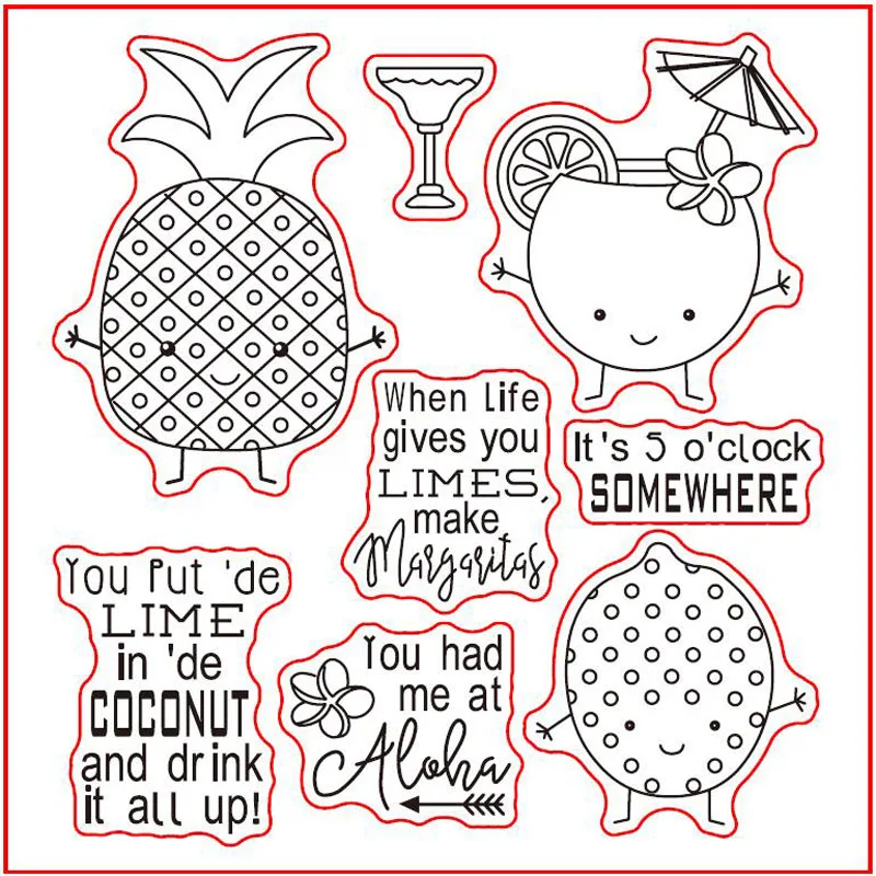 

KLJUYP Pineapple Clear Stamps Scrapbook Paper Craft Clear stamp scrapbooking 344