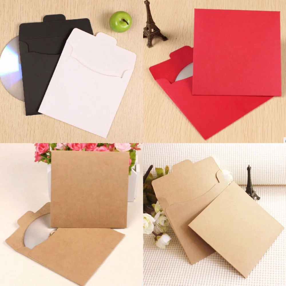 Brown/Red/White/Black Vintage Kraft Paper CD Paper Envelopes DVD Papar