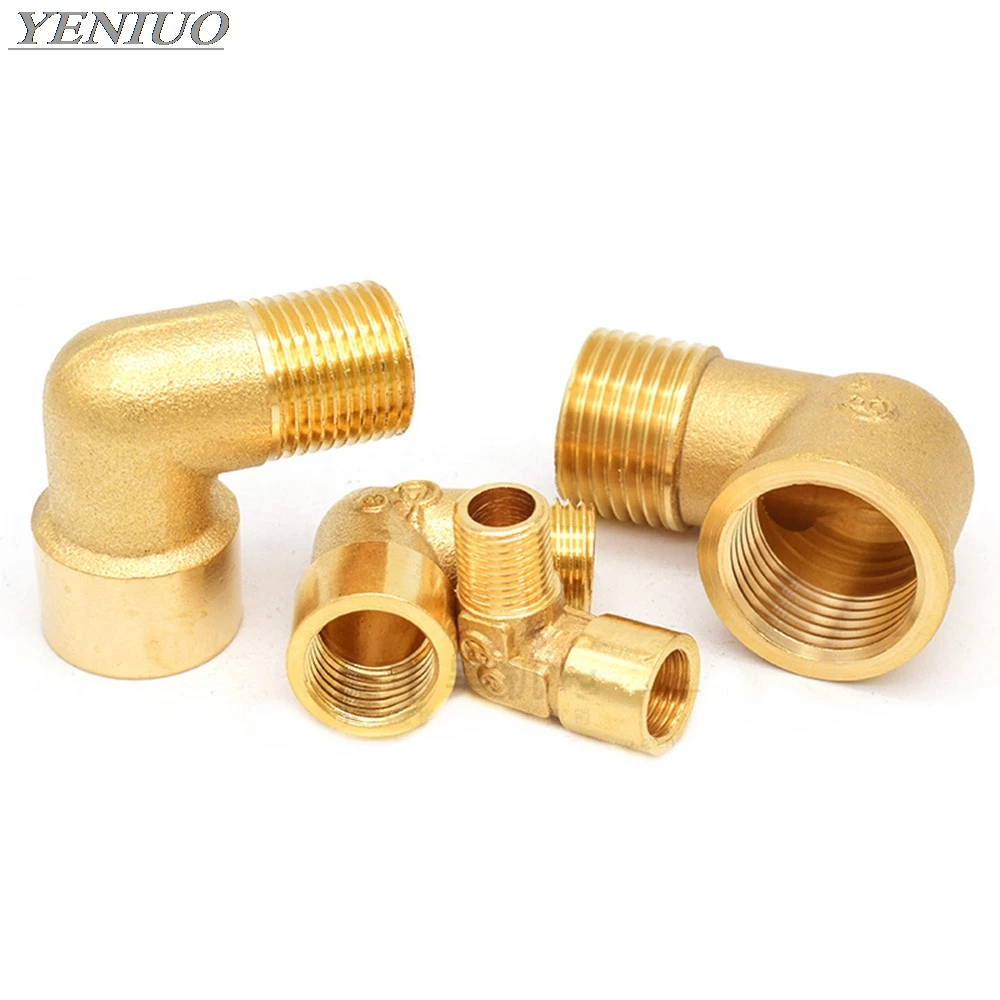 1/8 "1/4" 3/8 "1/2" 3/4 "1" Женский x Мужской резьбой 90 градусов латунный колено трубы фитинг соединитель муфта для воды топлива медный адаптер|Фитинги для труб| | АлиЭкспресс