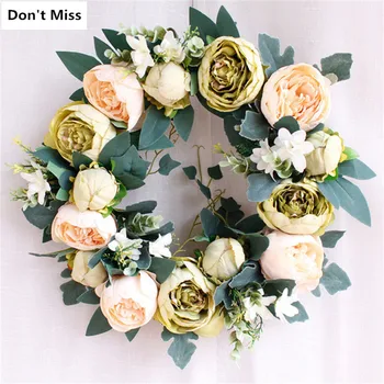 

Artificial Flowers Wreath Door Wall Wedding Deocration Accessories Rattan Garlands Home Party Hotel Decoracive Girnalda Navidad