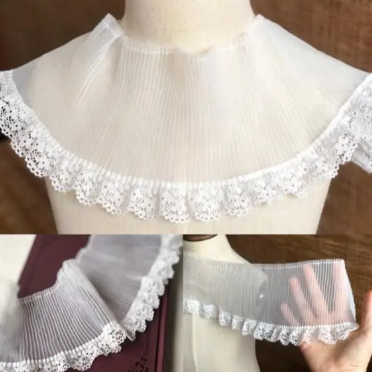 5Yards High Quality Pleated Organza Lace Trim Ribbon Ruffles Skirt ...