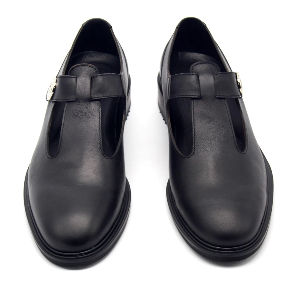 Модные черные мужские крючок крышку Босоножки с открытым носком итальянский Стиль Кожаные Деловые туфли строгого стиля
