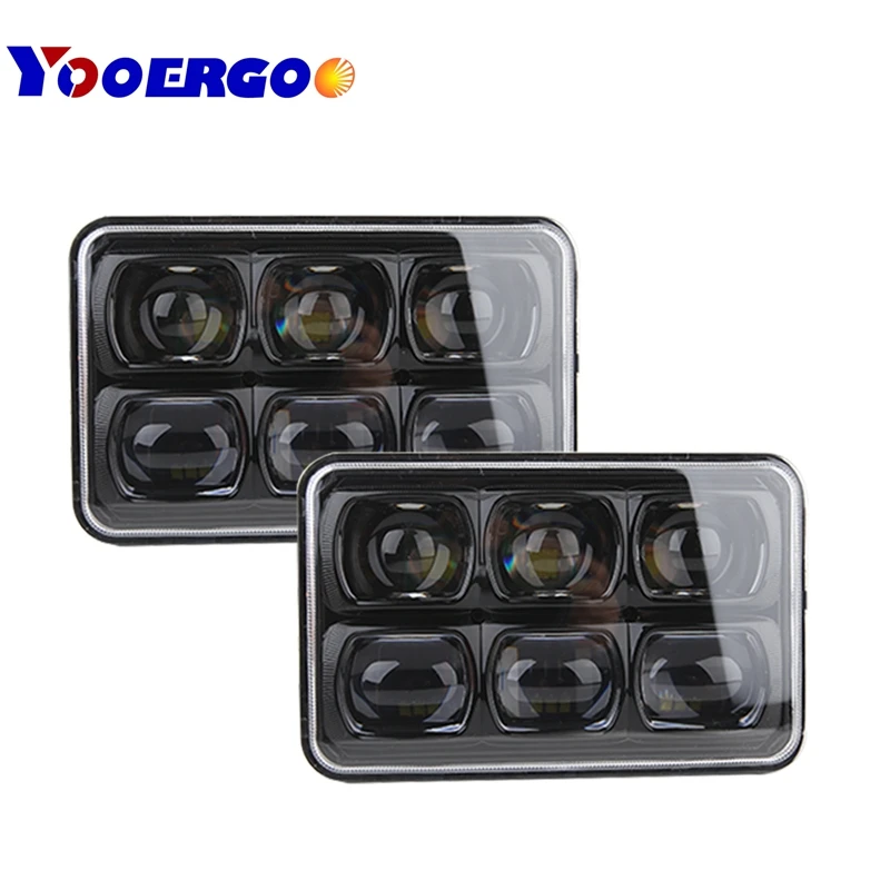 

New 9D led Offroad light Hi Low Beam 57W Crystal LED Headlight for jeep Led work Light 4x6 Inch Square Headlamp 4x6 work light