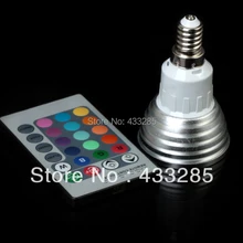 RGB E14 3W светодиодный светильник с пультом дистанционного управления AC85-265V