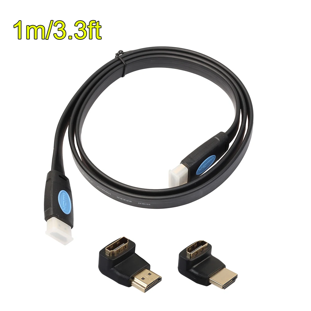 3 м/5 м/10 м HDMI 2,0 кабель аудио-видео кабель высокого Скорость HD 4K x 2K плоский кабель HDMI кабель со штыревыми соединителями на обоих концах для подключения+ 90/270 градусов адаптер