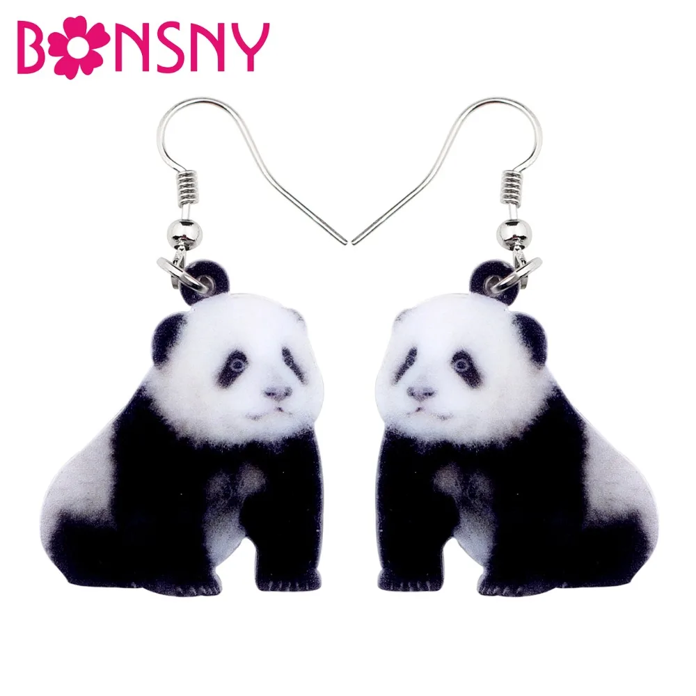 

Bonsny Acrylic Anime Unique Cute Panda Earrings Dangle Drop Big Long Animal Jewelry For Women Girls Ladies Teens Kid Accessories