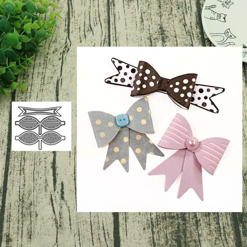 

6PC bow metal cutting dies cut die mold Christmas tree background Scrapbook paper craft knife mould blade punch stencils die