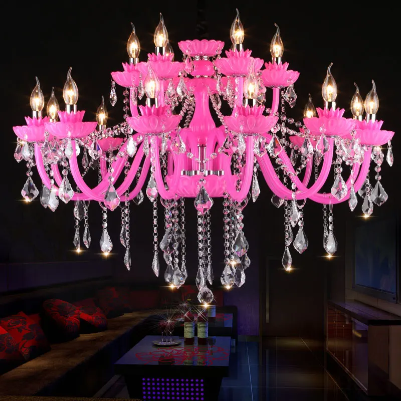 Светодиодный лампы в форме свечи люстра Современная хрустальная люстра Цветной Стекло люстры для нового дома Декор