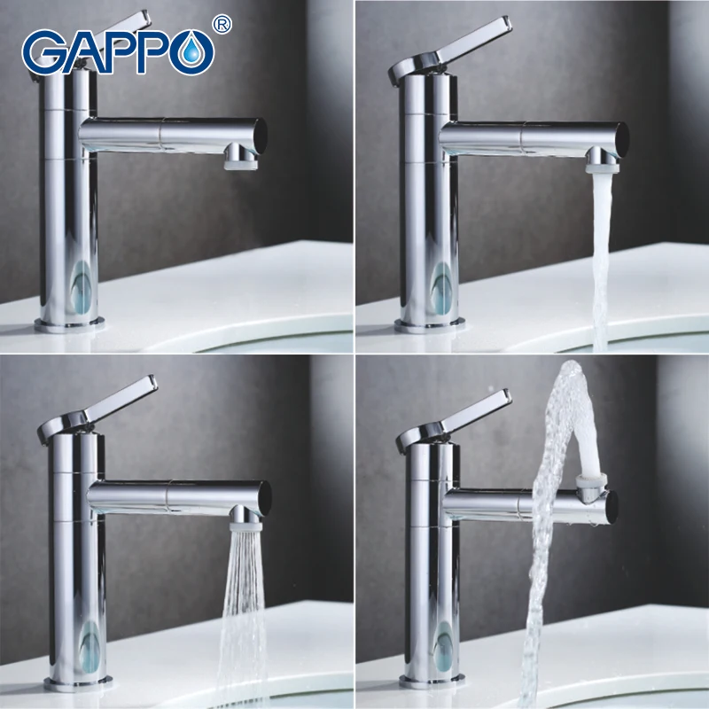GAPPO banyo Musluk bronz Pirinç Havzası evye Bataryası mikser şelale torneira dokunun grifo Modern Style Tek Kolu G1098