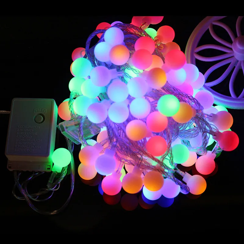 

10M 100 LEDS Clear Plastic Christmas Balls Strings Light Fairy Lights Bulbs Garland Christmas Holiday Party New Year's Decor