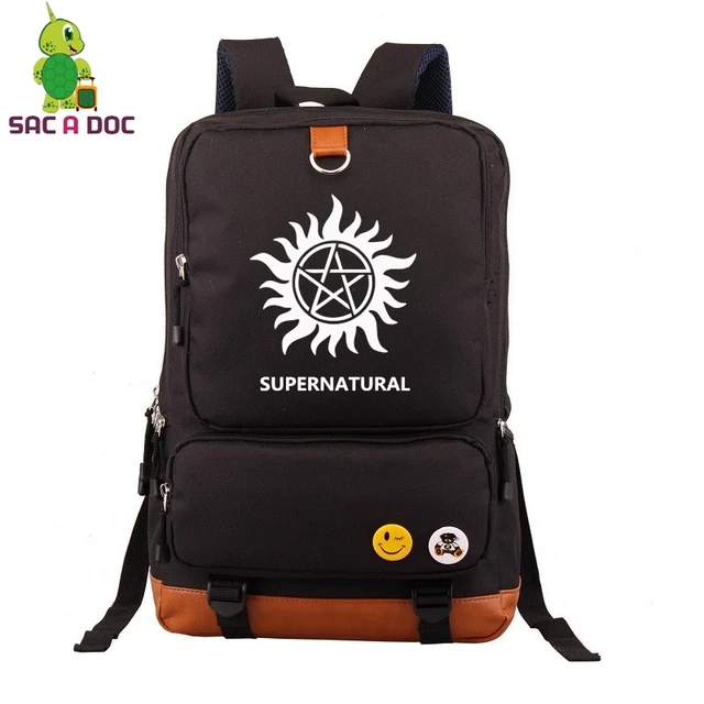 Supernatural Backpack For Agers Womens Mens School Bags Sam Dean Supernatural Backpack For Agers Womens Mens School Bags Sam Dean Castiel Travel Shoulder Bag Canvas Laptop