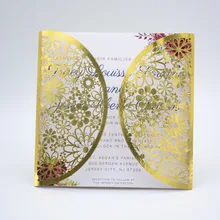 Пользовательские лазерная резка свадебные приглашения, поздравительные открытки с выгравировать