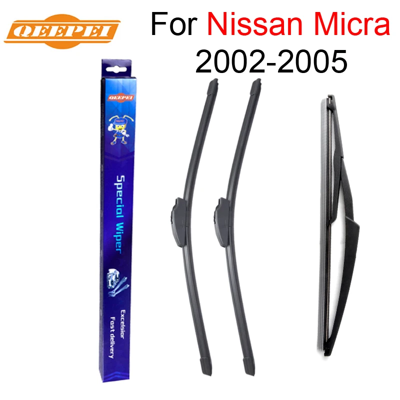 QEEPEI Front and Rear Wiper Blade no Arm For Nissan Micra 2002 2005