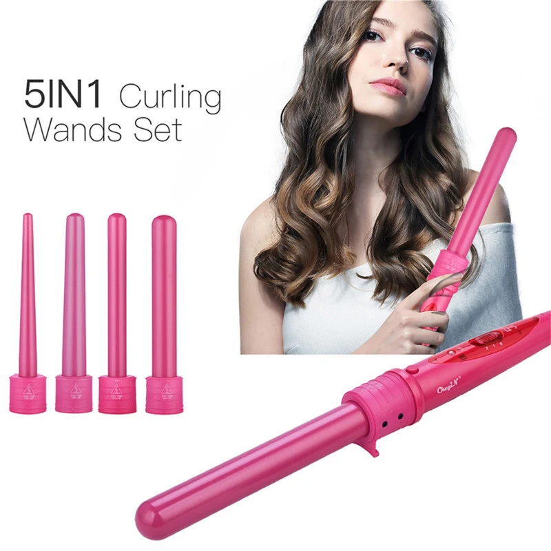 

CkeyiN 5 in 1 Multifunction Tourmaline Ceramic Hair curler Fast Heating Curling Iron Hair Waver Roller Wand Styling Tool47