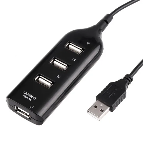 

Hot sale Mini USB High Speed 4-Port USB 2.0 Hub USB Port for For Laptop Computer  EE-FXQ1