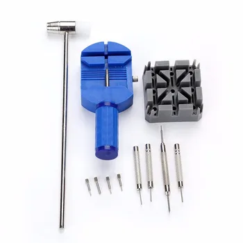 

11pcs/set Simple Watch Repairing Tools Kit Watch Belt Holder Pin Punches Hammer Household DIY Tools Kit