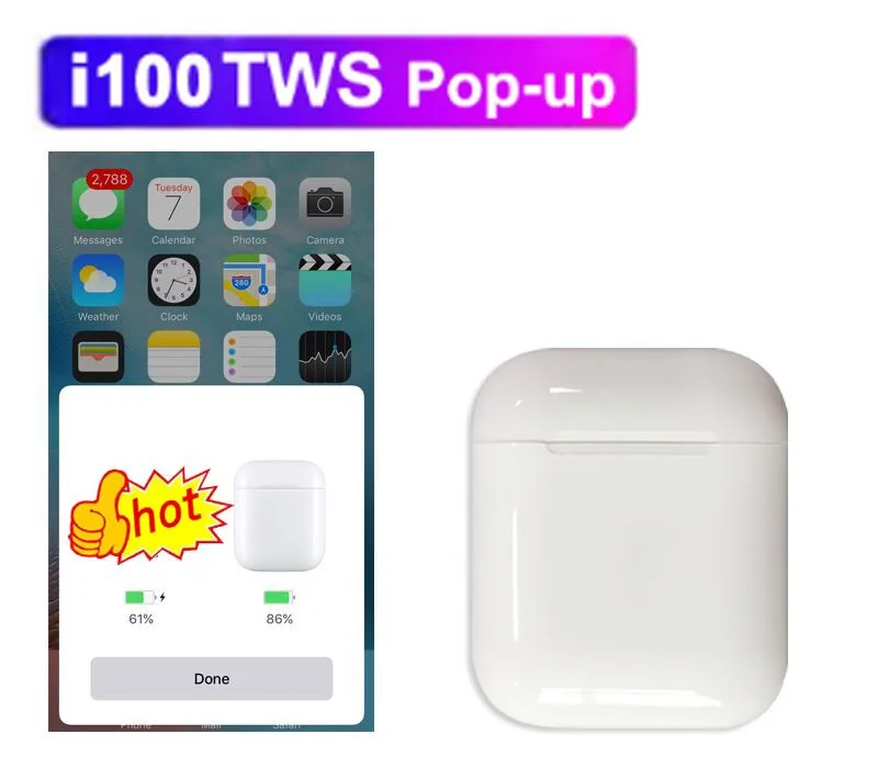 

i100 TWS Pop up Touch control Bluetooth 5.0 headset Super bass Wireless Earphone PK i10 i90 LK TE9 i50 i30 i20 i60 i180 tws