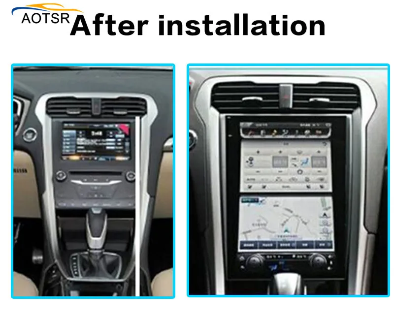Cheap 12"BIG Screen Tesla style Android 6.0 Car Radio GPS Navigation Stereo Car NO DVD CD Player FOR Ford Mondeo Fusion MK5 2013-2017 3