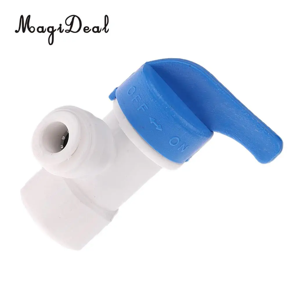 Magideal Plastic 1/4 'OD Tube Ball Valve Quick Connect Straight Fitting for RO Water Applied to Housing in Line Filters