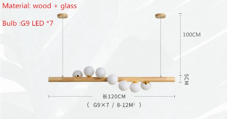 Деревянный белый стеклянный шар, светодиодные подвесные светильники для столовой, подвесной светильник G4, лампа для кофейни, бара, подвесной светильник для дома, скандинавский светильник
