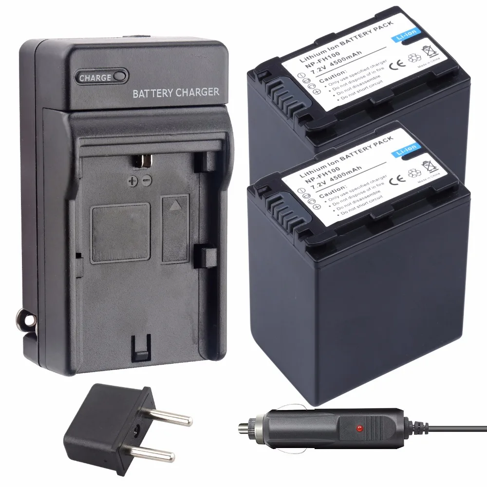 

2pcs NP-FH100 NP FH100 NPFH100 camera Batteries + battery charger For SONY NP-FH70 FH50 FH30 SX40R