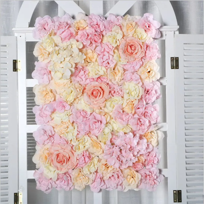 40X60cm Artificial Silk Flower Wall Panel White Flowers Hydrangea